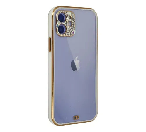 Apple iPhone 12 Kılıf Liva Taşlı Silikon - Beyaz