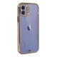 Apple iPhone 12 Kılıf Liva Taşlı Silikon - Mor