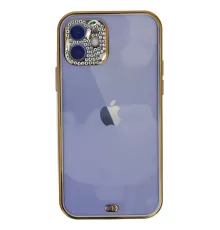 Apple iPhone 12 Kılıf Liva Taşlı Silikon - Mor