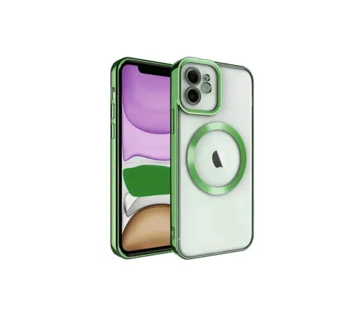 Apple iPhone 12 Kılıf Kross Magneticsafe Kapak - Koyu Yeşil