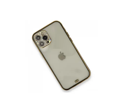 Apple iPhone 12 Pro Kılıf Liva Taşlı Silikon - Siyah