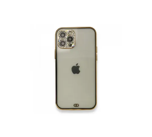 Apple iPhone 12 Pro Kılıf Liva Taşlı Silikon - Siyah