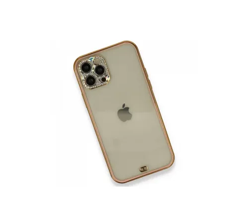 Apple iPhone 12 Pro Kılıf Liva Taşlı Silikon - Pembe
