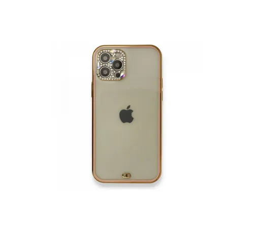 Apple iPhone 12 Pro Kılıf Liva Taşlı Silikon - Pembe