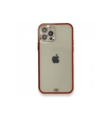 Apple iPhone 12 Pro Kılıf Liva Taşlı Silikon - Kırmızı