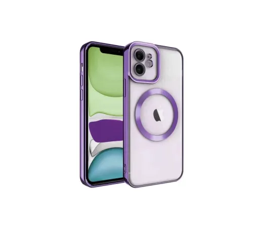 Apple iPhone 12 Kılıf Kross Magneticsafe Kapak - Mor