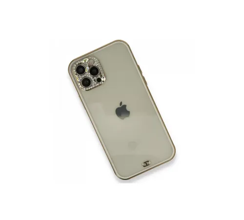 Apple iPhone 12 Pro Kılıf Liva Taşlı Silikon - Beyaz
