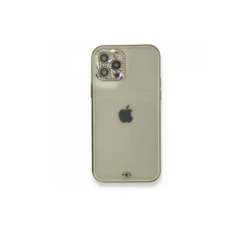 Apple iPhone 12 Pro Kılıf Liva Taşlı Silikon - Beyaz