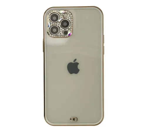 Apple iPhone 12 Pro Max Kılıf Liva Taşlı Silikon - Beyaz
