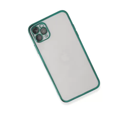 Apple iPhone 11 Pro Kılıf Lensli Silikon - Yeşil