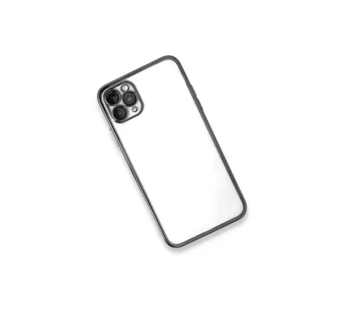 Apple iPhone 11 Pro Kılıf Lensli Silikon - Gümüş