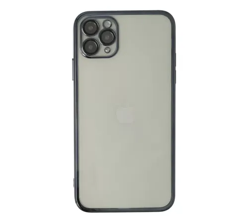 Apple iPhone 11 Pro Max Kılıf Lensli Silikon - Siyah