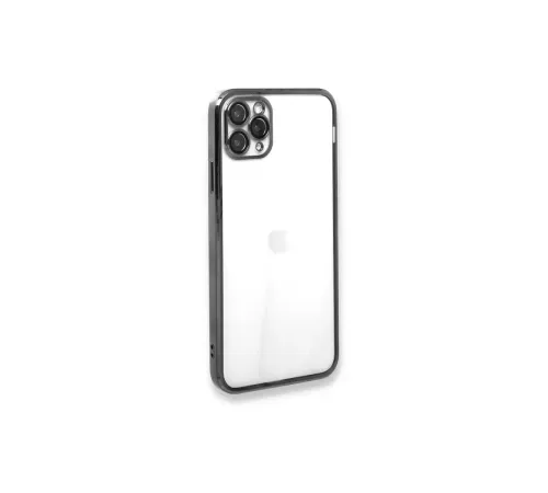 Apple iPhone 11 Pro Max Kılıf Lensli Silikon - Gümüş