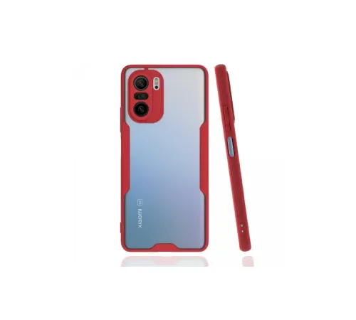 Xiaomi Poco F3 Kılıf Platin Silikon - Kırmızı