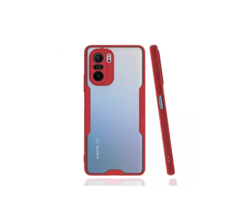 Xiaomi Poco F3 Kılıf Platin Silikon - Kırmızı