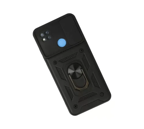 Xiaomi Redmi 9C Kılıf Pars Lens Yüzüklü Silikon - Siyah