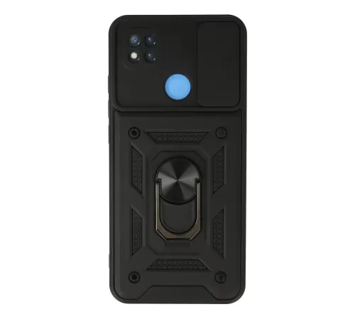 Xiaomi Redmi 9C Kılıf Pars Lens Yüzüklü Silikon - Siyah