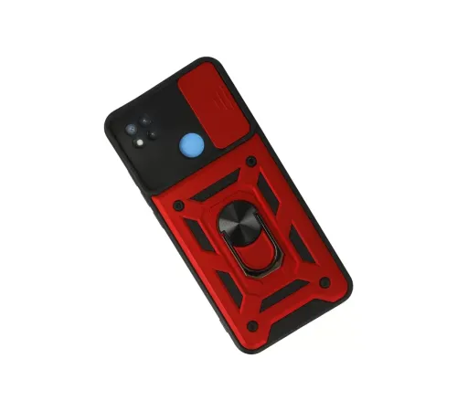 Xiaomi Redmi 9C Kılıf Pars Lens Yüzüklü Silikon - Kırmızı