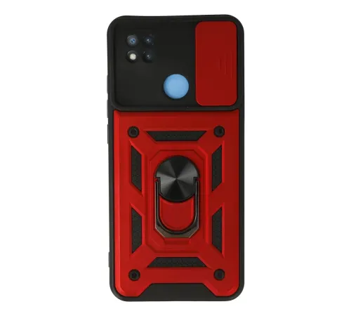 Xiaomi Redmi 9C Kılıf Pars Lens Yüzüklü Silikon - Kırmızı