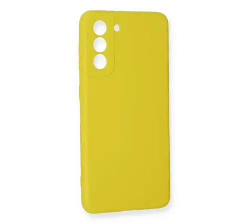 Samsung Galaxy S21 FE Kılıf Nano içi Kadife Silikon - Sarı