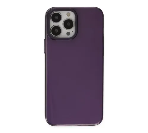 Apple iPhone 13 Pro Max Kılıf Anka PC Sert Metal Kapak - Mor