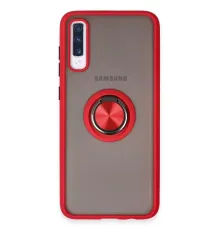 Samsung Galaxy A70 Kılıf Montreal Yüzüklü Silikon Kapak - Kırmızı