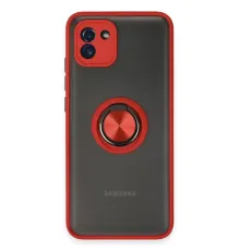 Samsung Galaxy A03 Kılıf Montreal Yüzüklü Silikon Kapak - Kırmızı