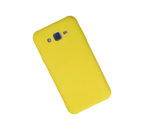 Samsung Galaxy J7 Kılıf Nano içi Kadife Silikon - Sarı
