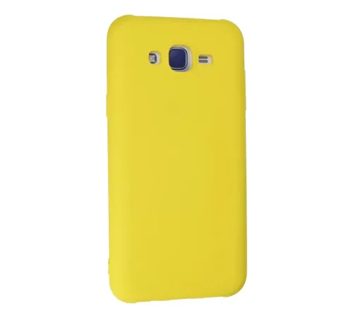 Samsung Galaxy J7 Kılıf Nano içi Kadife Silikon - Sarı