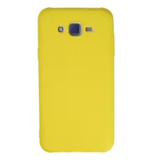 Samsung Galaxy J7 Kılıf Nano içi Kadife Silikon - Sarı