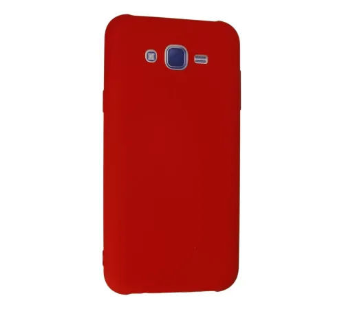 Samsung Galaxy J7 Kılıf Nano içi Kadife Silikon - Kırmızı