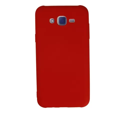 Samsung Galaxy J7 Kılıf Nano içi Kadife Silikon - Kırmızı