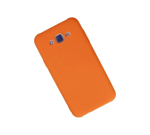 Samsung Galaxy J7 Kılıf Nano içi Kadife Silikon - Turuncu