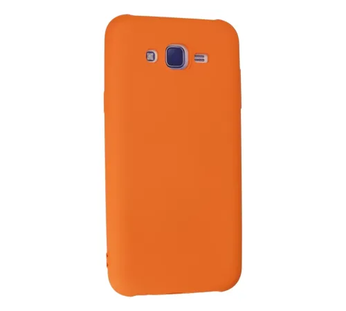 Samsung Galaxy J7 Kılıf Nano içi Kadife Silikon - Turuncu