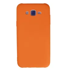 Samsung Galaxy J7 Kılıf Nano içi Kadife Silikon - Turuncu