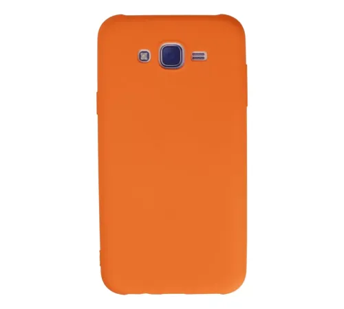 Samsung Galaxy J7 Kılıf Nano içi Kadife Silikon - Turuncu