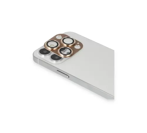 Apple iPhone 13 Pro Max Pers Alüminyum Kamera Lens - Gold
