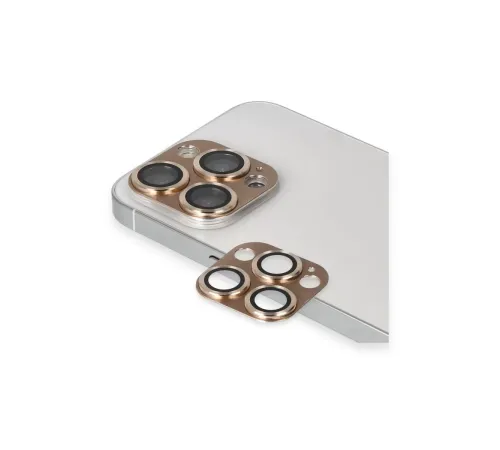 Apple iPhone 13 Pro Max Pers Alüminyum Kamera Lens - Gold