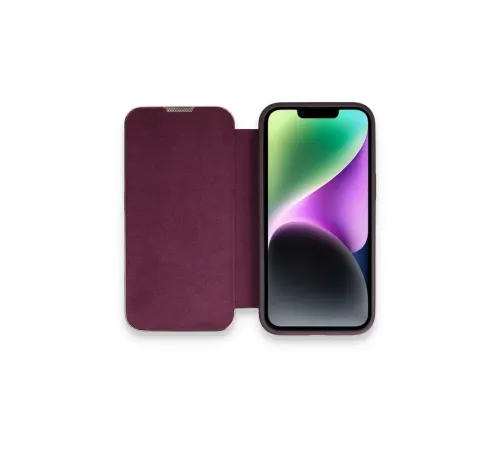 Apple iPhone 13 Pro Max Kılıf Dolpin Kapaklı - Derin Mor