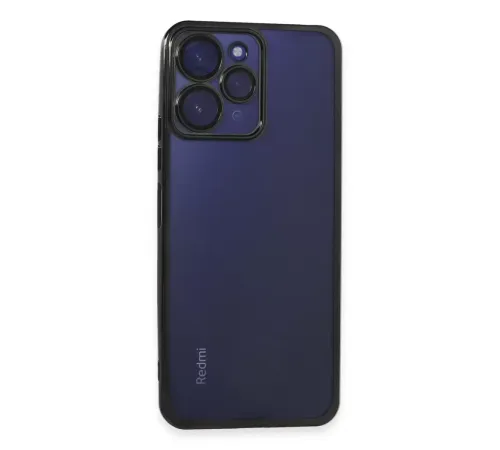 Xiaomi Redmi 12 Kılıf Lensli Silikon - Siyah