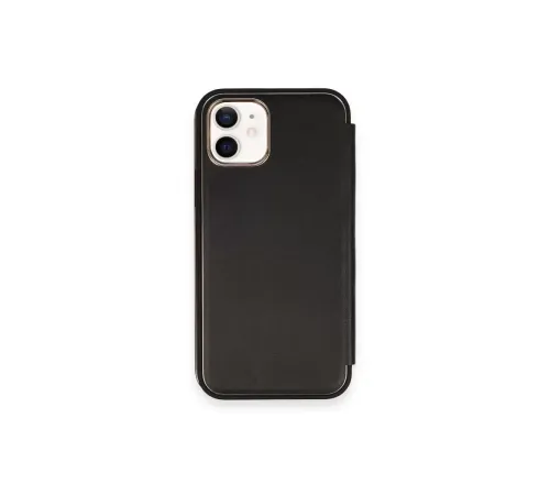 Apple iPhone 12 Kılıf Dolpin Kapaklı - Siyah