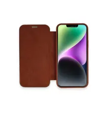Apple iPhone 12 Kılıf Dolpin Kapaklı - Kahverengi