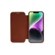 Apple iPhone 12 Kılıf Dolpin Kapaklı - Kahverengi