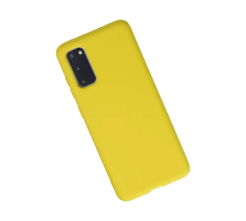 Samsung Galaxy S20 Kılıf Nano içi Kadife Silikon - Sarı
