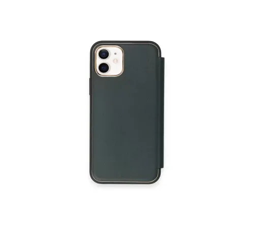 Apple iPhone 12 Kılıf Dolpin Kapaklı - Koyu Yeşil