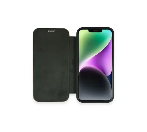 Apple iPhone 12 Kılıf Dolpin Kapaklı - Koyu Yeşil