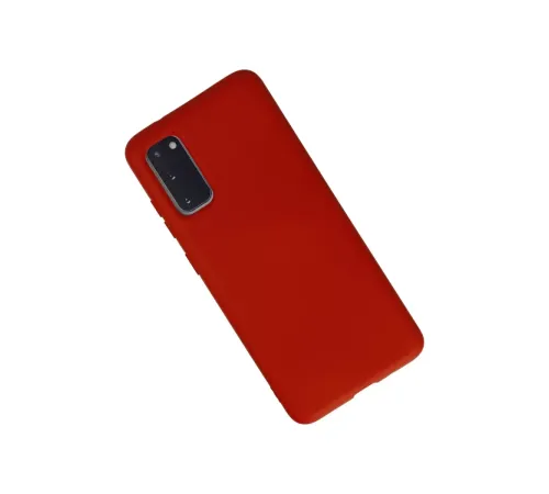 Samsung Galaxy S20 Kılıf Nano içi Kadife Silikon - Kırmızı