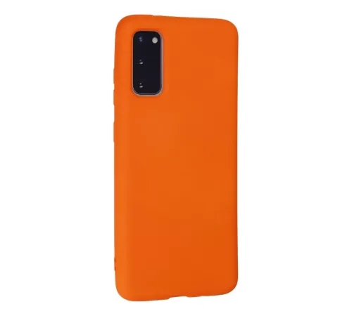 Samsung Galaxy S20 Kılıf Nano içi Kadife Silikon - Turuncu