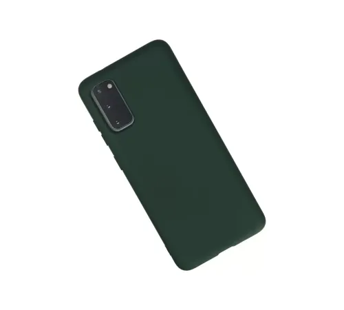 Samsung Galaxy S20 Kılıf Nano içi Kadife Silikon - Koyu Yeşil