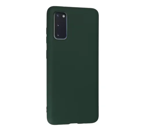 Samsung Galaxy S20 Kılıf Nano içi Kadife Silikon - Koyu Yeşil